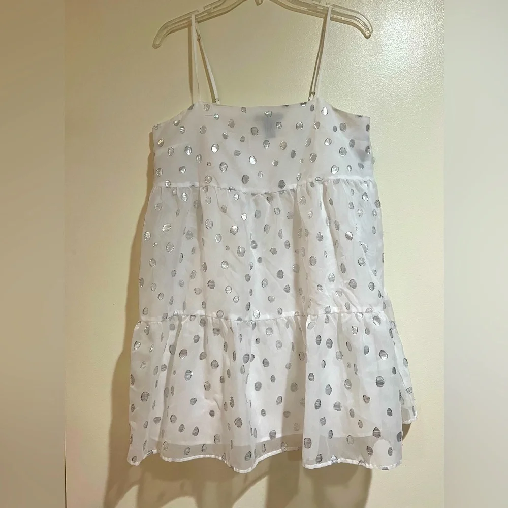 Silver Sparkles and White Game Day Dress - Picture 1 of 7